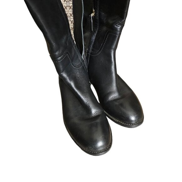Tory Burch Ashlynn Black Leather Knee High Riding Boots 7.5M - Picture 14 of 15